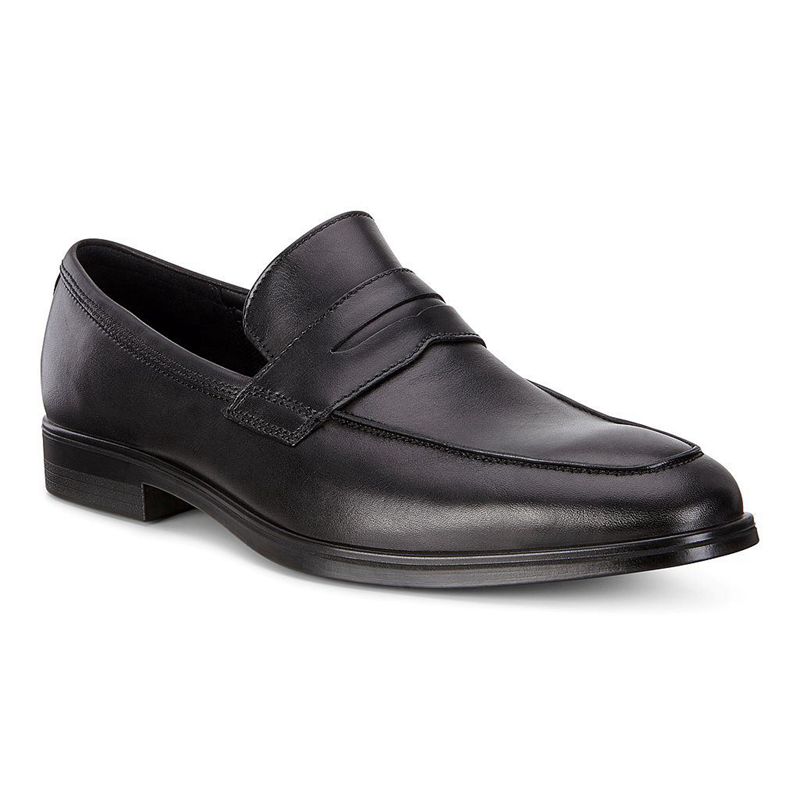 Men Ecco Melbourne - Slip-Ons Black - India HIQYPB302